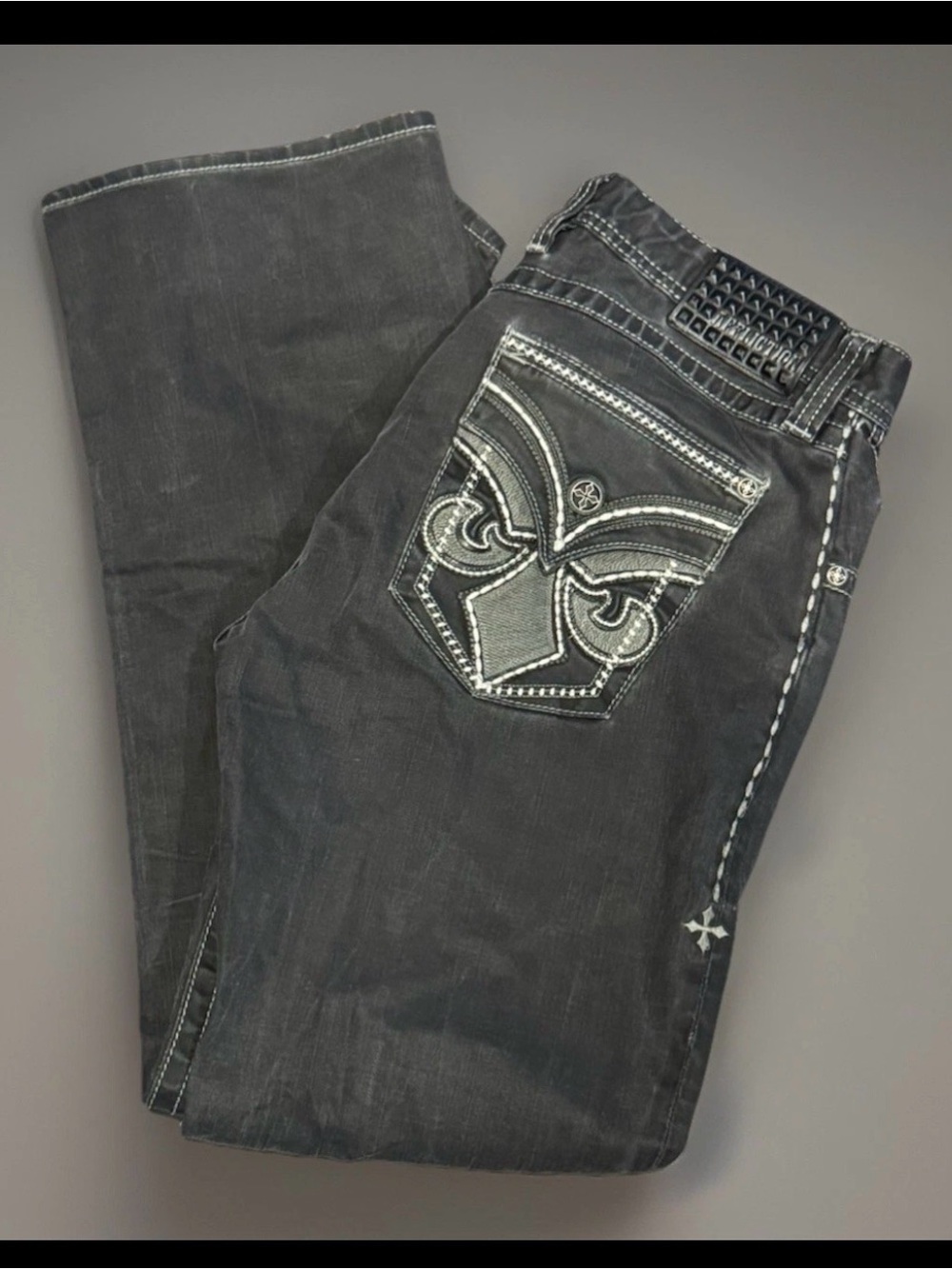 Affliction Cooper Relax Boot Jeans Size 36L Y2K Distressed Denim Biker